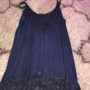 Women’s navy blue lace tank